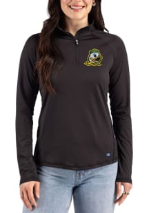 Cutter and Buck Oregon Ducks Womens Black Prospect Eco Qtr Zip