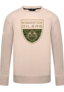 Levelwear Edmonton Oilers Tan Mandate Buckler Long Sleeve T Shirt