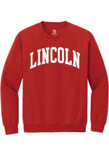 Summit Sportswear Lincoln Mens Red Wordmark Long Sleeve Crew Sweatshirt