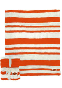 Oklahoma State Cowboys Primary Cable Knit Fleece Blanket - Orange