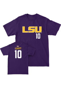 Sam Leavitt LSU Tigers Purple Football Name And Number Short Sleeve Fashion Player T Shirt
