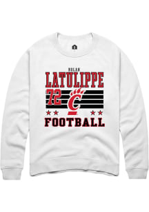 Nolan Latulippe Cincinnati Bearcats Mens White Football NIL Striped Player Crew