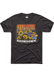 Charlie Hustle K-State Wildcats Black Football Sunflower Showdown vs Kansas Jayhawks Short Sleeve..