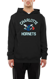 New Era Charlotte Hornets Mens Black Vintage Heart and Soul Long Sleeve Hoodie