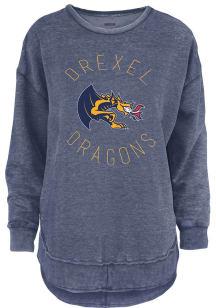 Pressbox Drexel Dragons Womens Navy Blue Bakersfield Crew Sweatshirt