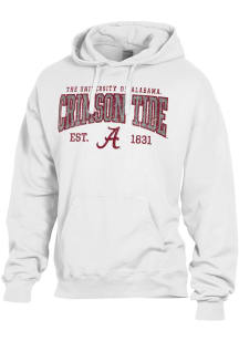 ComfortWash Alabama Crimson Tide Mens White Establish  Garment Dyed Long Sleeve Hoodie