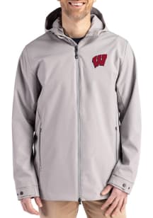 Cutter and Buck Wisconsin Badgers Mens Grey Camano Light Weight Jacket