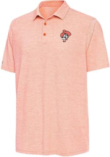 Antigua Oklahoma State Cowboys Mens Orange Distressed Stripe Short Sleeve Polo