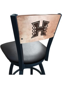 Hawaii Warriors Vinyl Seat Maple Back Swivel Pub Stool - Black