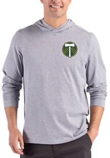 Cutter and Buck Portland Timbers Mens Black Heather Adapt Long Sleeve Hoodie
