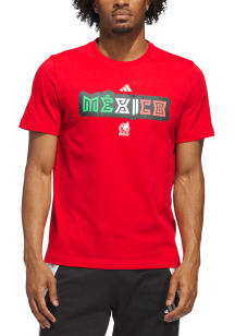 Adidas Mexico National Team Crimson World Cup Home Jersey Hook Short Sleeve T Shirt