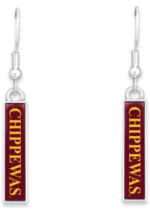 Central Michigan Chippewas Triple Charm Womens Earrings