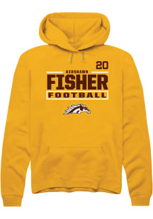 Kershawn Fisher Western Michigan Broncos Mens Gold Football NIL Stacked Box Player Hood