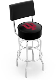 Indiana Hoosiers Double-Ring Swivel with Back Pub Stool - Black