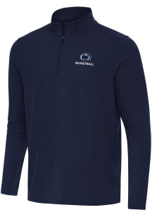 Antigua Penn State Nittany Lions Mens Navy Blue Basketball Intent Long Sleeve Qtr Zip Pullover