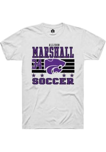 Allison Marshall K-State Wildcats White NIL Striped Short Sleeve Player T Shirt