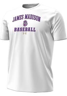 Under Armour James Madison Dukes White Baseball Performance Short Sleeve T Shirt