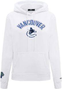 Pro Standard Vancouver Canucks Womens White Classic Chenille Hooded Sweatshirt