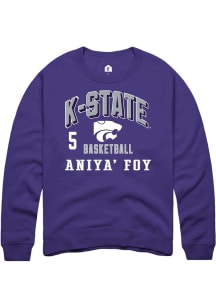 Aniya’ Foy K-State Wildcats Mens Purple NIL Arch Logo Player Crew