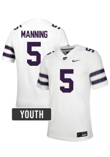 Joshua Manning K-State Wildcats Youth White Nike NIL Name And Number Football Jersey