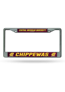 Central Michigan Chippewas Decal Chrome License Plate Frame - Silver