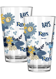 Tampa Bay Rays Flowers 2 Pack 16oz Pint Glass -
