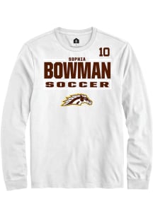 Sophia Bowman Western Michigan Broncos White NIL Stacked Box Long Sleeve Player T Shirt