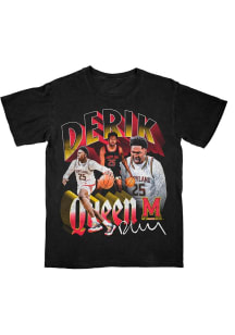 Derik Queen Maryland Terrapins Black NIL Caricature Short Sleeve Fashion Player T Shirt