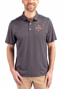 Cutter and Buck Indiana Hoosiers Black 2025 CFP National Champions Pike Symmetry Big and Tall Polo