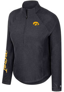 Colosseum Iowa Hawkeyes Womens Black Gravity Qtr Zip Pullover