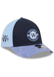 New Era Washington Nationals Mens Navy Blue Side Patch City Connect 39THIRTY M-Crown A-Frame Flex..