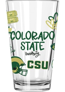 Colorado State Rams 16oz Pint Glass - Green