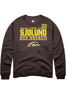 Samuel Sjolund Western Michigan Broncos Mens Brown NIL Stacked Box Player Crew