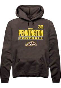 Derek Pennington Western Michigan Broncos Mens Brown Football NIL Stacked Box Player Hood