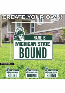 Michigan State Spartans Personalized School Bound Yard Sign - White