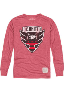 Original Retro Brand DC United Youth Red Distressed Primary Logo Long Sleeve T-Shirt