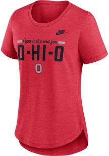 Nike Ohio State Buckeyes Womens Red Legacy Triblend Short Sleeve T-Shirt