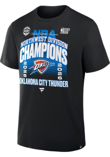 Oklahoma City Thunder Black 2026 Division Champions Locker Room Short Sleeve T Shirt