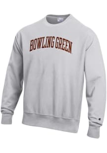 Champion Bowling Green Falcons Mens Ash Arch Reverse Weave Long Sleeve Crew Sweatshirt