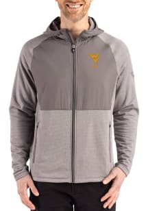 Cutter and Buck West Virginia Mountaineers Mens Graphite Alumni Peshastin Long Sleeve Full Zip Jac..