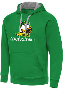 Antigua Oregon Ducks Mens Green Beach Volleyball Victory Long Sleeve Hoodie