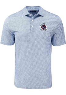 Cutter and Buck New England Revolution Mens Navy Blue Pike Diamond Dot Short Sleeve Polo