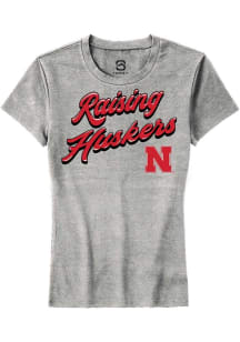 Summit Sportswear Nebraska Cornhuskers Womens Grey RAISING MASCOTS Short Sleeve T-Shirt