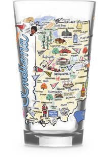Indiana state map design Pint Glass - White
