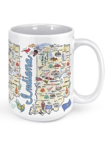 Indiana 15 oz State Land Marks Ceramic Mug - White