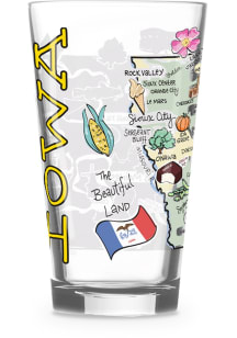 Iowa state map design Pint Glass - White