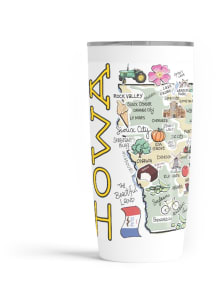 Iowa state map design Stainless Steel Tumbler - White