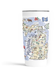 Michigan state map design Stainless Steel Tumbler - White