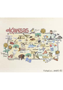 Kansas state map design Towel