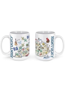 Kentucky State Icons 15 oz. Ceramic Mug - White